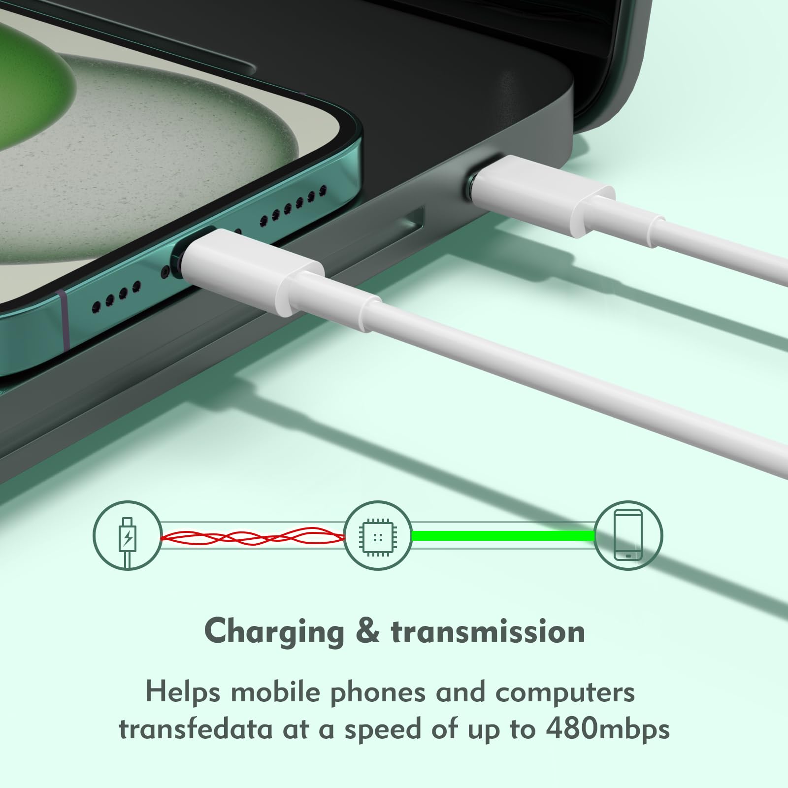 Usb C To Usb C Cable, 5 Pack 6Ft, 60W Fast Charging Power Delivery For Iphone 15/15 Pro/15 Plus/15 Pro Max, Ipad Mini 6/Pro 2021